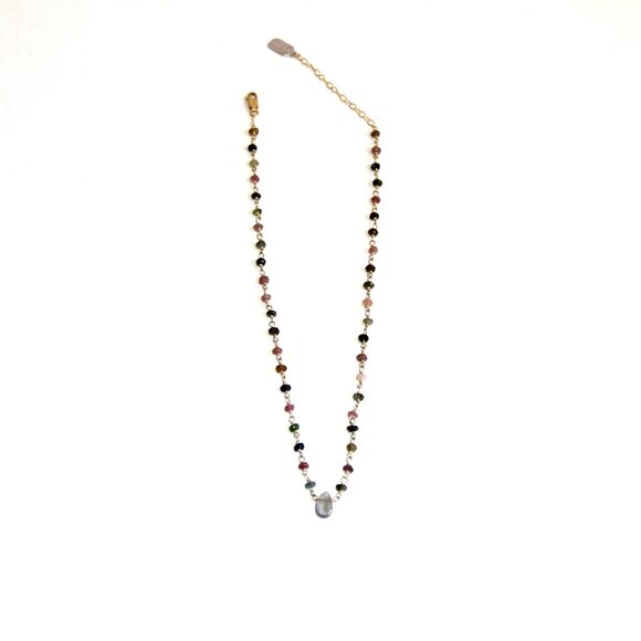 Ela Rae Labradorite and Tourmaline Gold Necklace - Picture 6 of 13